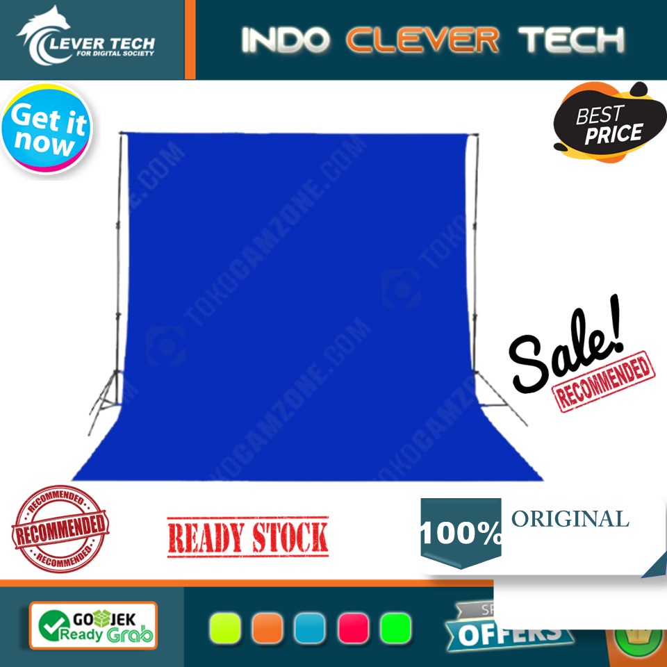 Background Biru Polos Non Woven 3X6