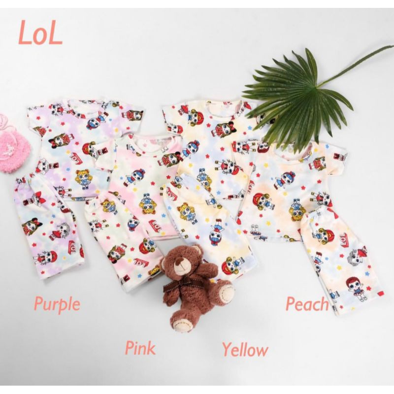 Setelan Anak Perempuan Tie dye Motif LOL