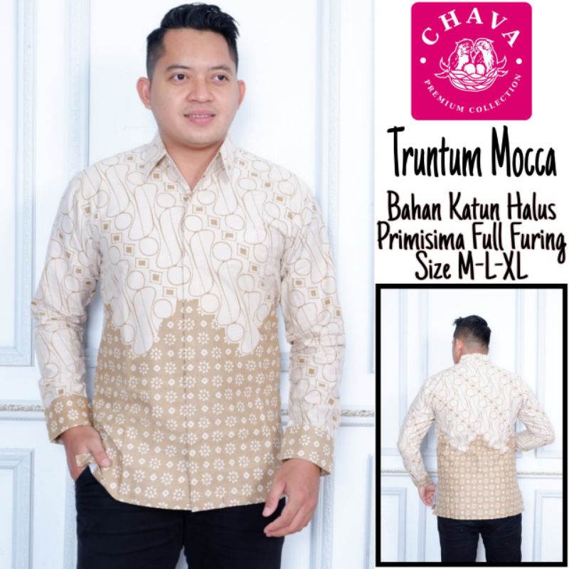 BATIK MOCCA KEMEJA BATIK PRIA LENGAN PANJANG LAPIS FURING