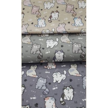 [asj] KANVAS MOTIF KUCING KECIL METERAN Ukuran 0.5 meter / KAIN Kanvas Meteran