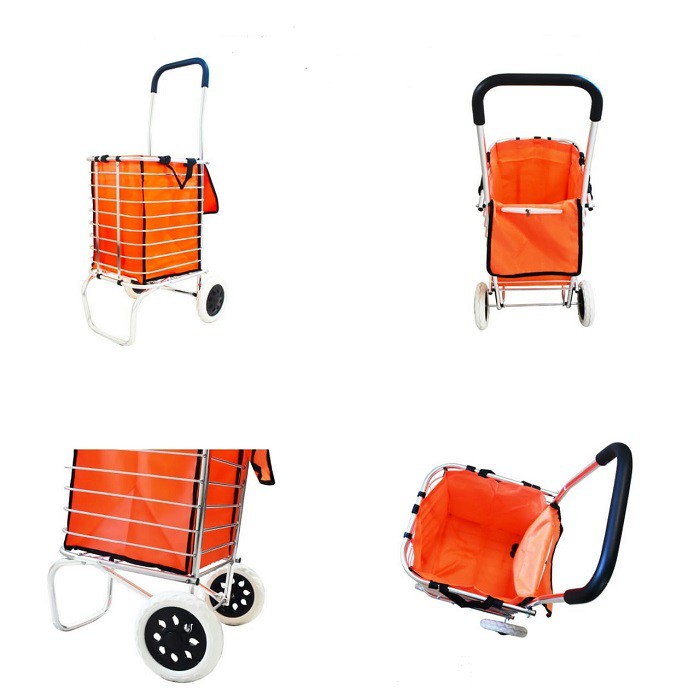 Kent KT-3002 Folded Trolley Aluminium - Troli Belanja Lipat Orange