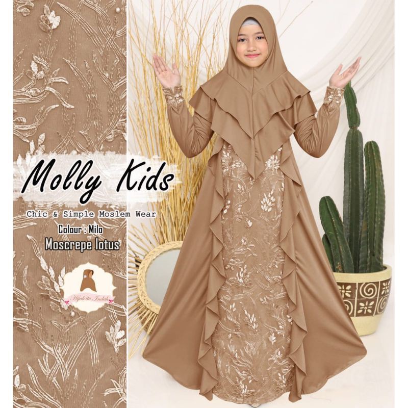 W2 GAMIS SYARI ANAK MOLLY TULLE BORDIR  HIJAB ITU INDAH