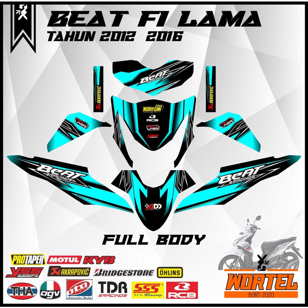 Decal Motor Beat Fi Lama Racing Keren-Stiker Motor Beat Full Body