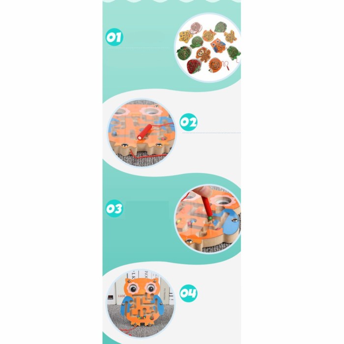 Mainan Puzzle Magnet Bead Bola Anak - Mainan Maze Labirin Magnetic Bead