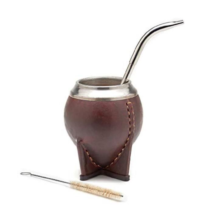 Cangkir Balibetov Yerba Mate Gourd (Mate Cup) - Uruguayan Mate - Leather Wrap