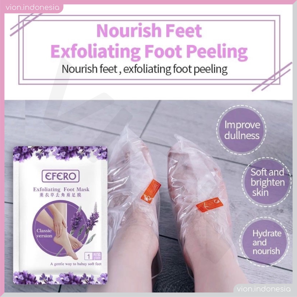 EFERO Foot Mask Lavender Exfoliating Masker Kaki Kelupas Kulit Mati