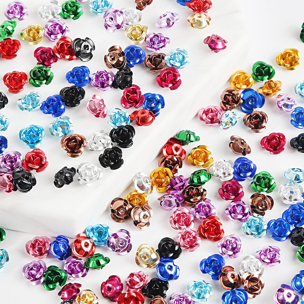 100 PCS 3D Rhinestone Diverse DIY Gems Charming Rose Blend Flower Solid Jewelry Design Manicure Decorative Gel Flash Accessories