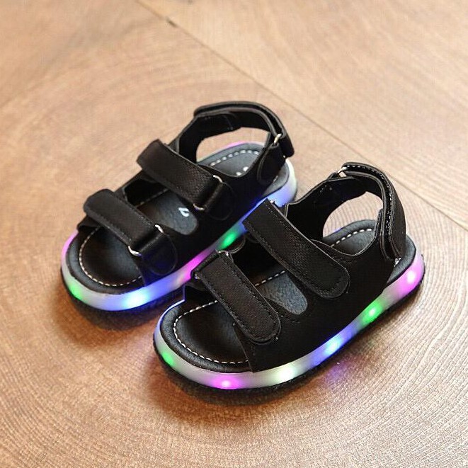 [Tokobig] Polos Sandal Anak LED 2 Tali Sandal Fashion Anak Import Size 21-30 Usia 1-5 Tahun