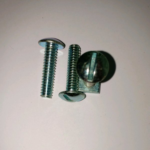 Baut Seng 1/4" x 1" Kepala Lebar Obengan Minus Mur Kotak