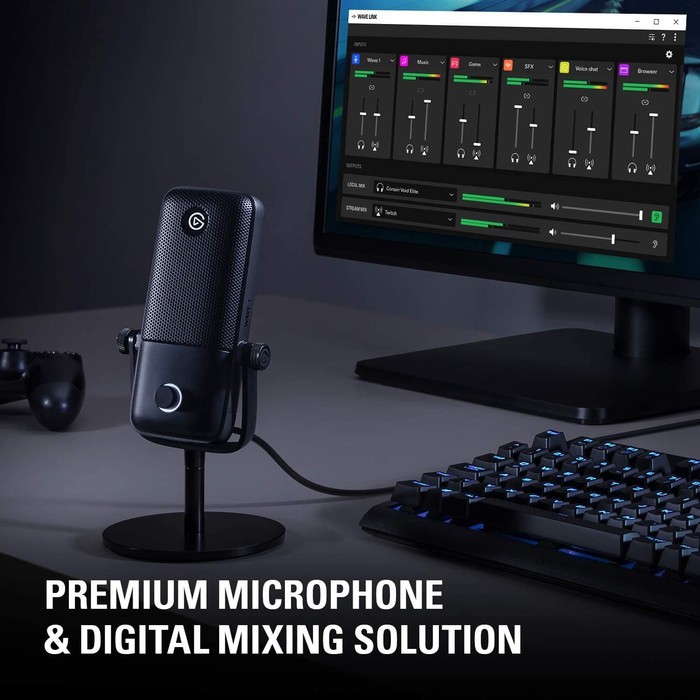 Elgato Wave:1 Premium USB Condenser Microphone Digital Mixing Solution