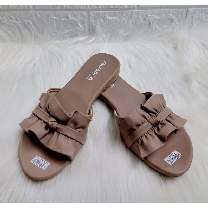 Sandal Teplek Wanita Kerut Rempel Terbaru Sendal Cewek