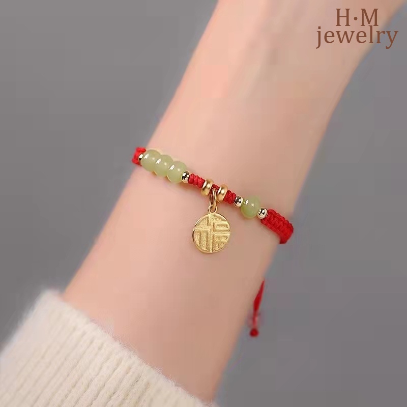 Gelang Tangan Tali Kepang Warna Merah Untuk Wanita