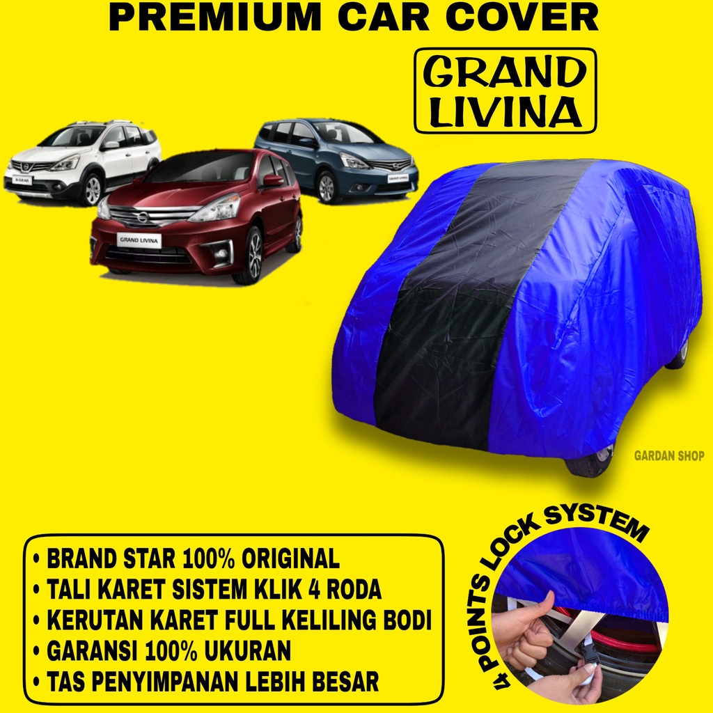 Body Cover GRAND LIVINA BIRU HITAM Penutup Bodi Mobil Grand Livina Waterproof PREMIUM