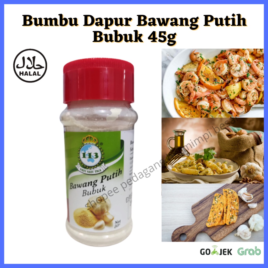 

113 Bawang Putih Bubuk 45g / Bumbu Dapur / Penyedap Rasa/ Rempah Rempah/ Bumbu Masak/ Bawang Putih Bubuk