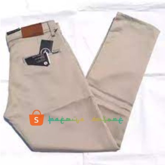 CELANA CHINO PANJANG PRIA SLIMFIT melar, adem dan halus  ABU dan CREAM