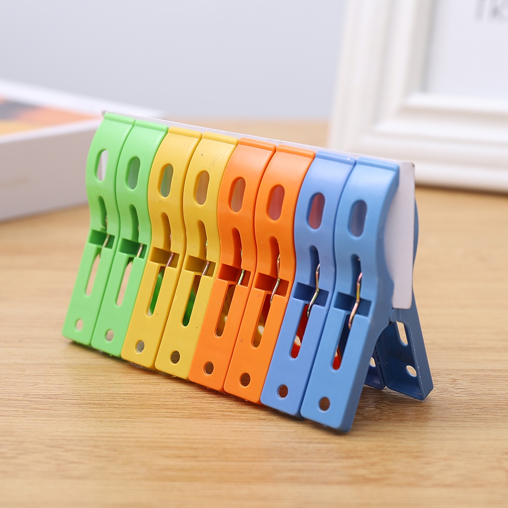 8pcs Klip Pengering Pakaian Bahan Plastik Warna-Warni Tahan Angin