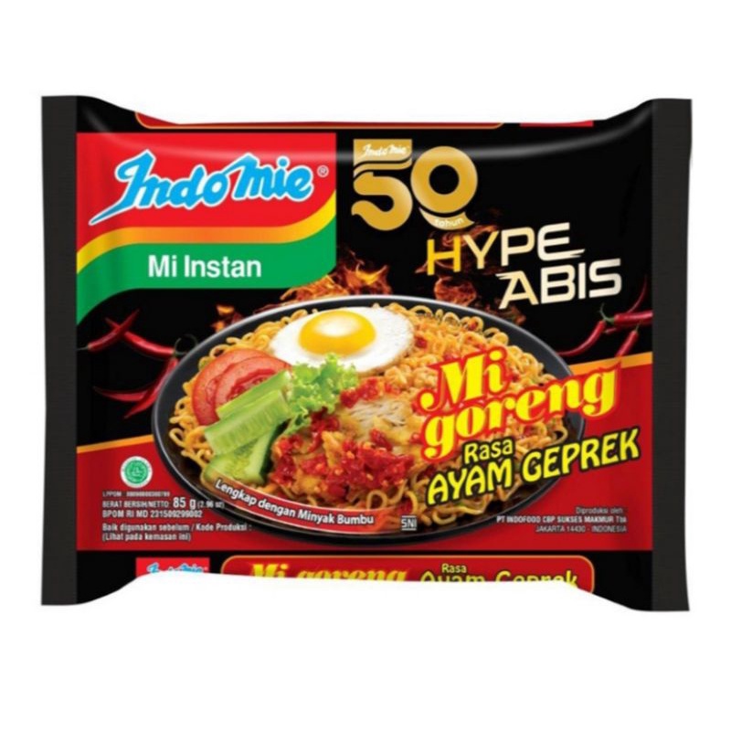 

MIE INSTAN INDOMIE MI GORENG RASA AYAM GEPREK 85g
