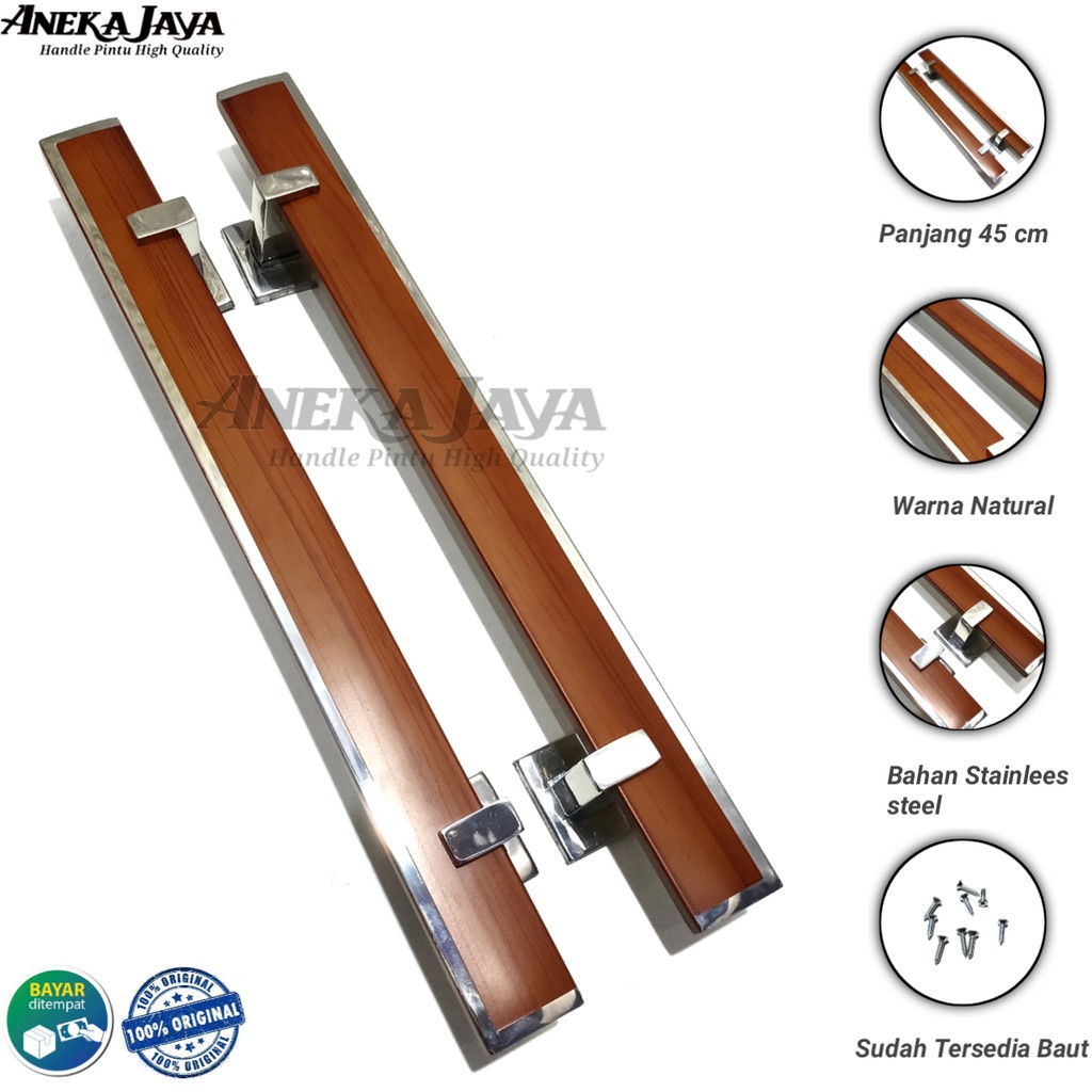 Gagang pintu rumah panjang 45 cm set kunci / Handle pintu rumah / Pegangan pintu rumah Murah