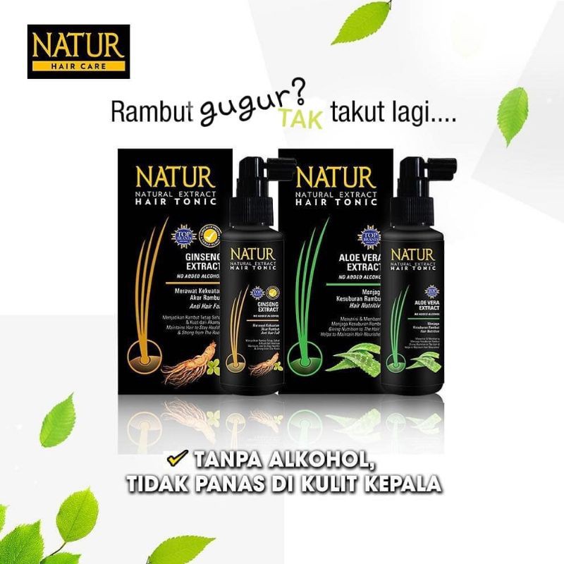Jual NATUR HAIR TONIC Aloe Vera & Ginseng 125ml Shopee Indonesia