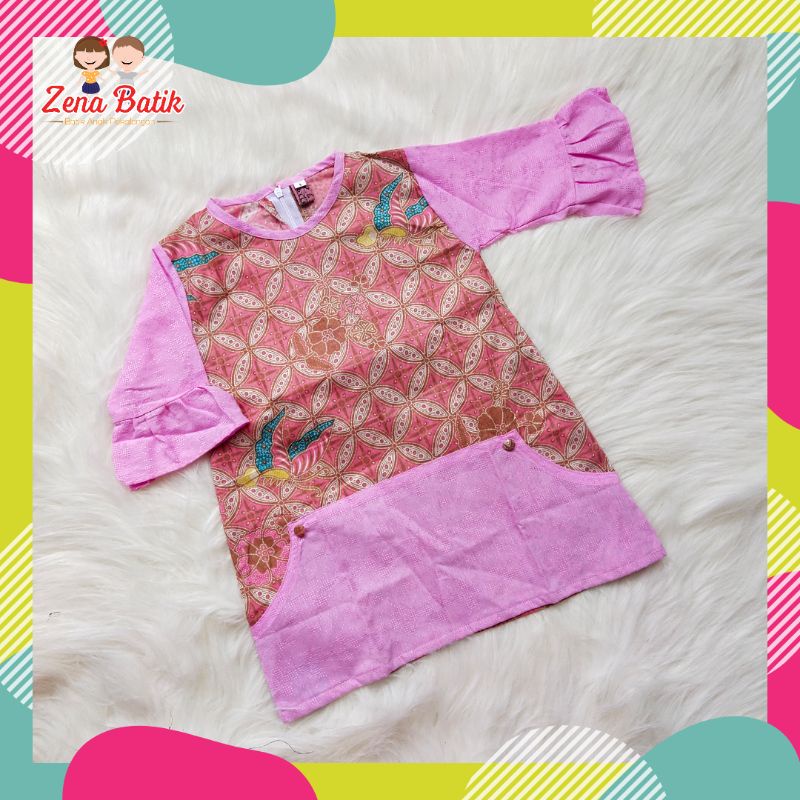 atasan batik anak perempuan baju batik anak cewek tunik batik dress batik pink