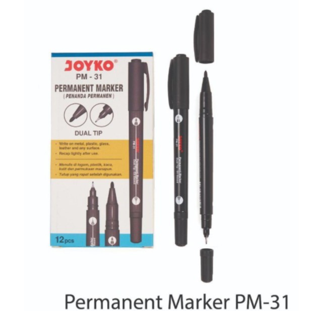 

Spidol Permanen Joyko Dual Tip HITAM