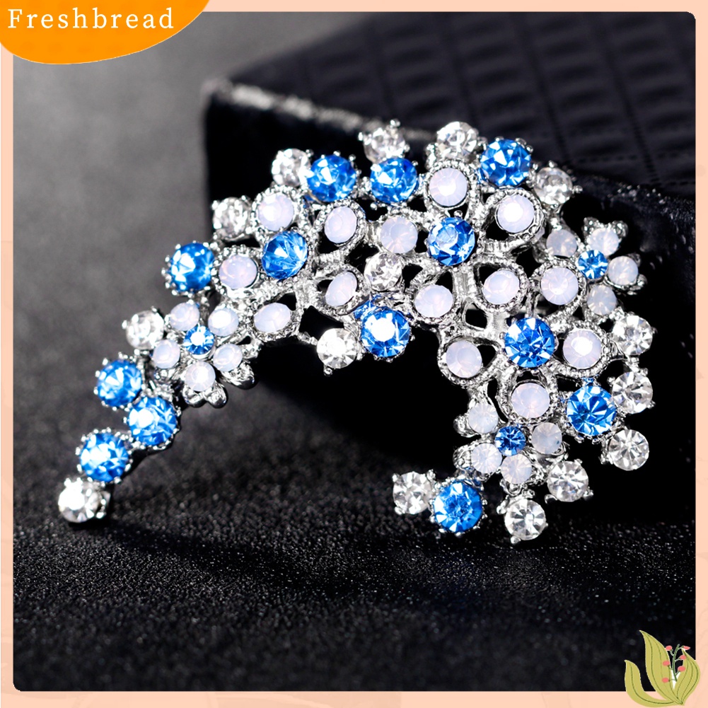 [ TERLARIS]Elegant Jewelry Flower Shiny Rhinestone Women's Scarf Brooch Pin Accessory Gift