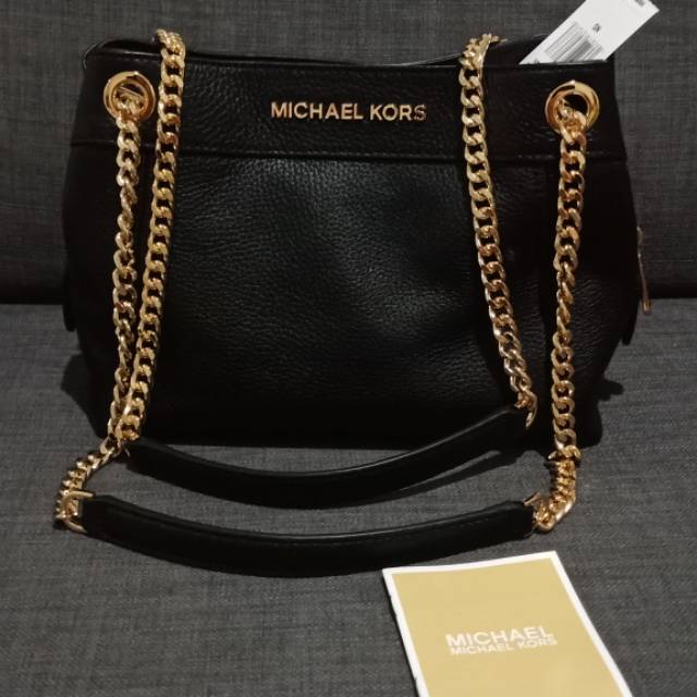 MK chain messenger medium black / Michael Kors chain messenger medium