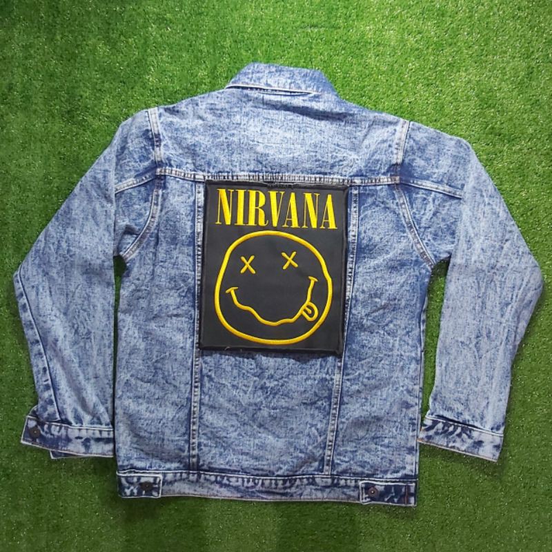 Emblem punggung Nirvana/Patch Bordir Jahit Belakang Jaket