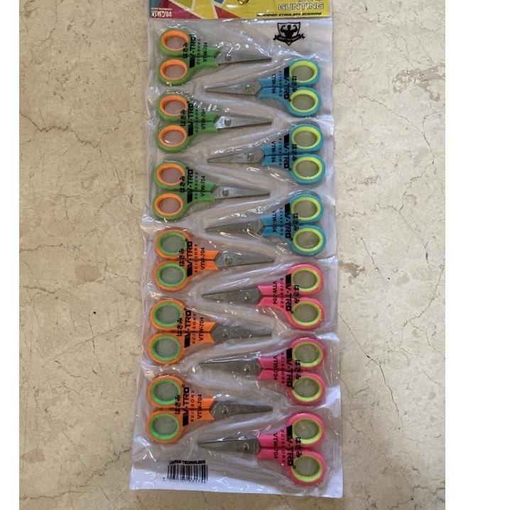 

Terbaik.. (Harga 1 RENTENG KECIL = 12pcs ) gunting KECIL warna, pemotong, alat potong, gunting warna