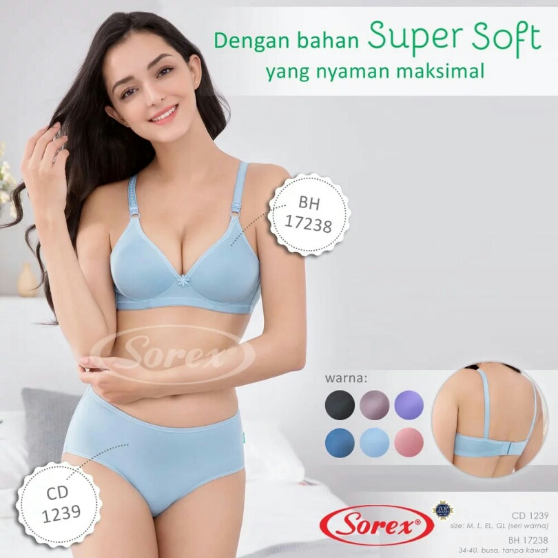 Sorex Bra 17238 Super Soft | BH Sorex Busa Tanpa Kawat Wanita Dewasa | Open Sorex