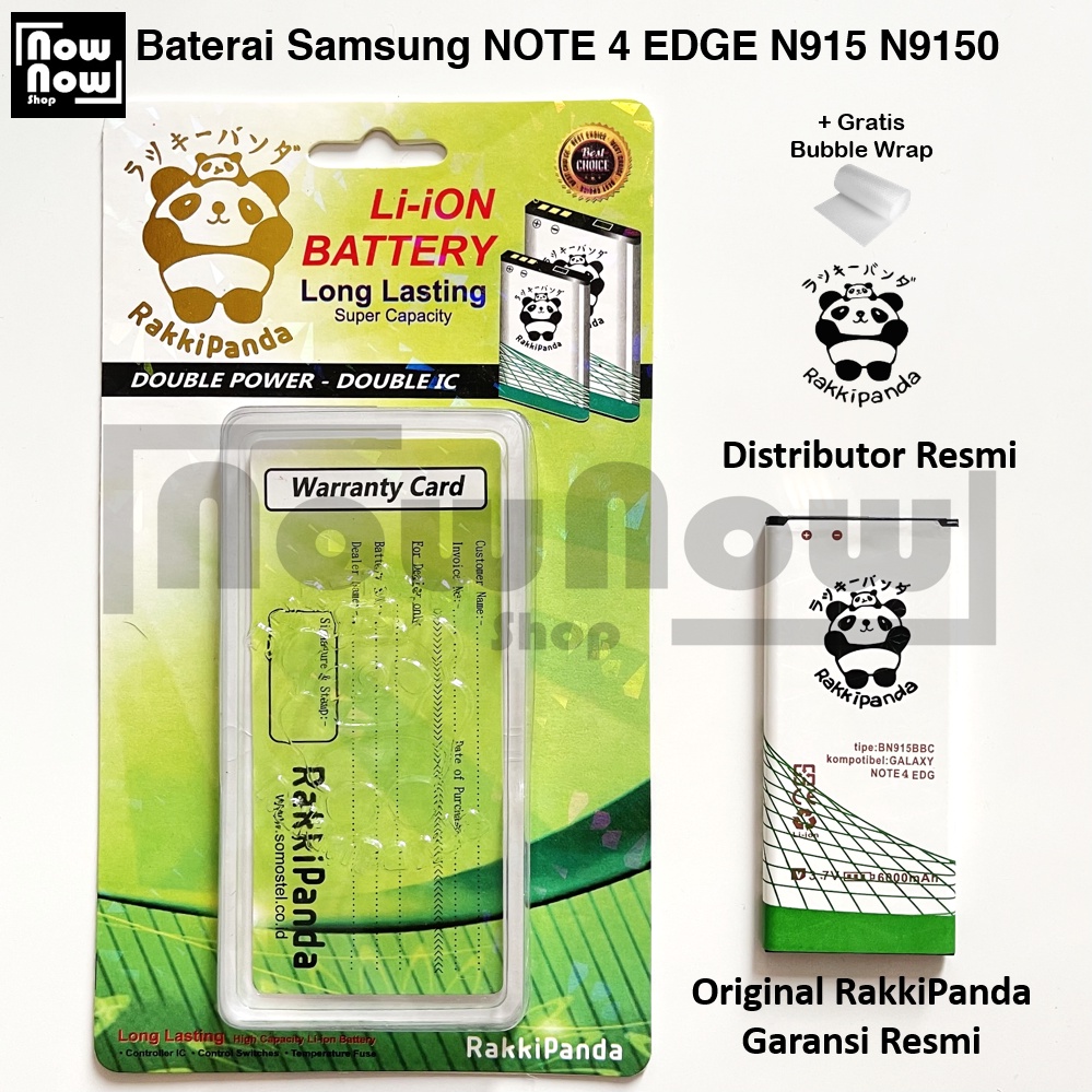 Baterai RakkiPanda Samsung NOTE 4 EDGE N915 N9150 EB-BN915BBC Double Power Original Batre Batrai HP Garansi Resmi