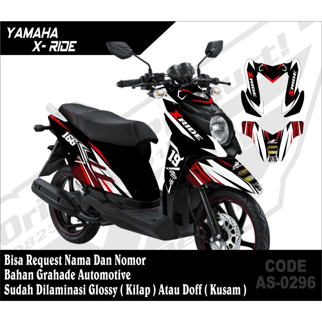 0296 DECALS STIKER FULL BODY CUSTOM MOTOR X-RIDE / variasi sticker motor keren berkualitas X-Ride su