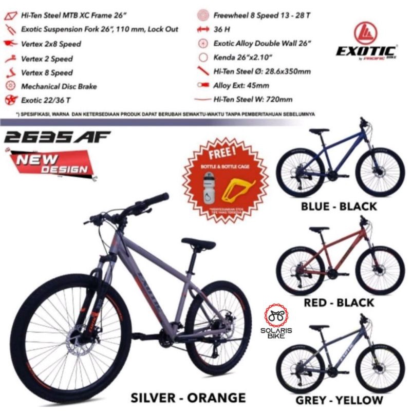 Sepeda MTB Exotic Alloy 26 inch ET 2618 AF 2635 AF 2612 AM