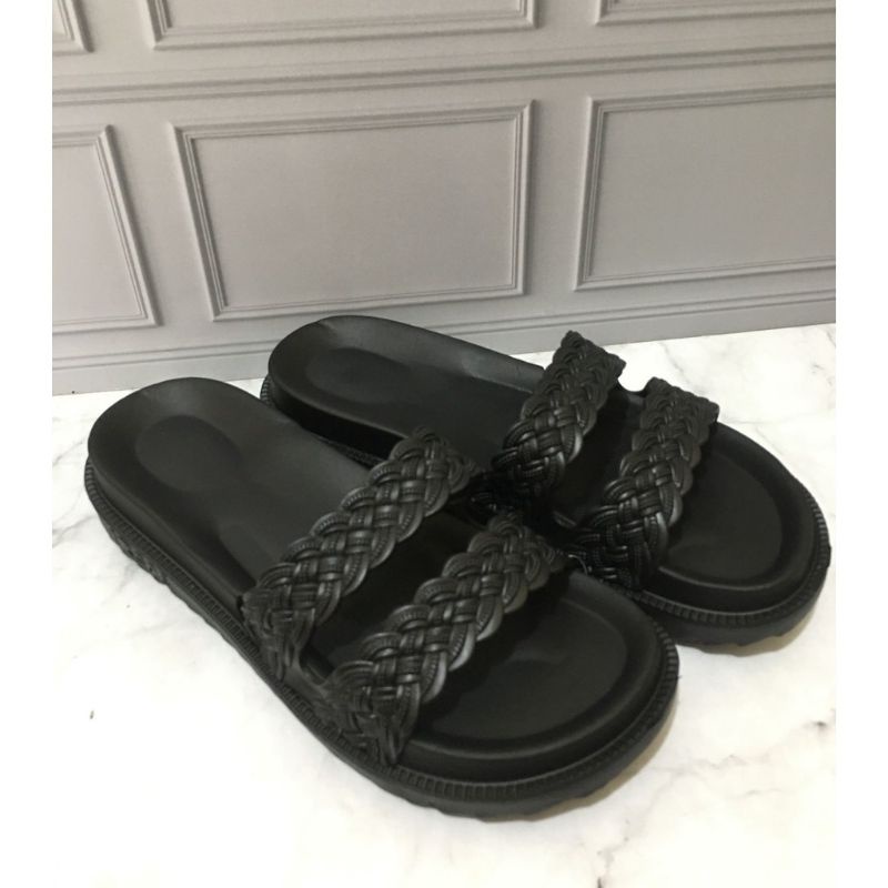 IRSOE 301 SANDAL JELLY SLOP WANITA MOTIF KEPANG TALI DUA COUPLE BUNDA ANAK