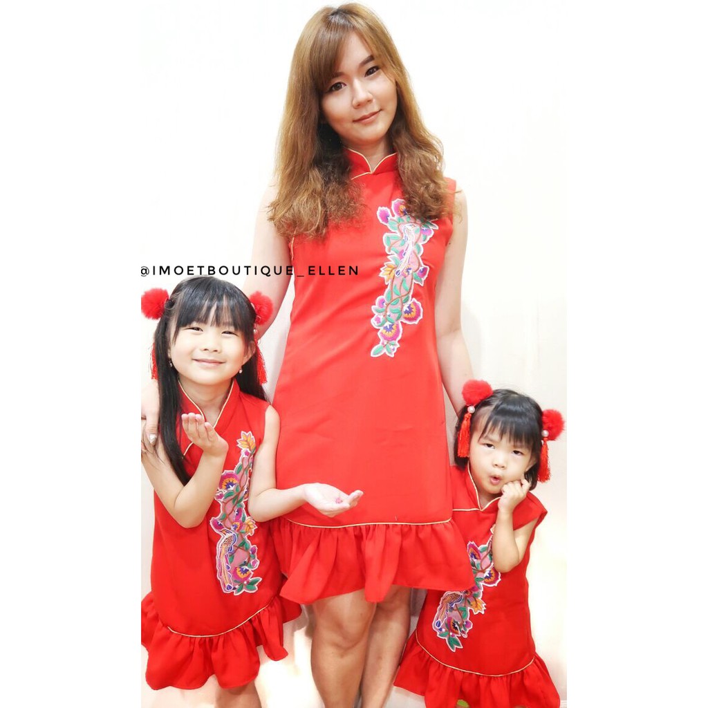 Dress imlek Couple Imlek mom & kids dress Murah