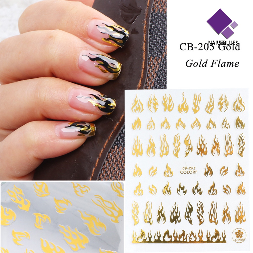 Naiveblue &gt; Stiker Kuku 3D Holografik Ultra Tipis Untuk Nail Art / Manicure