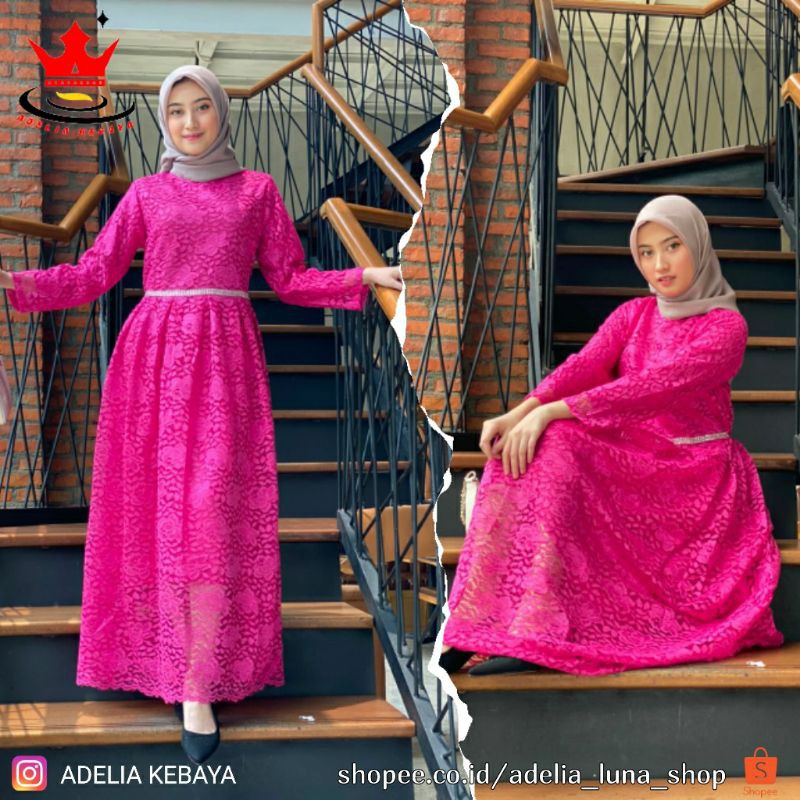 PB&gt; GAMIS KEBAYA ANGGUN / KEBAYA BRUKAT / BAJU GAMIS MODERN / BAJU GAMIS LIS PINGGANG / KEBAYA PESTA