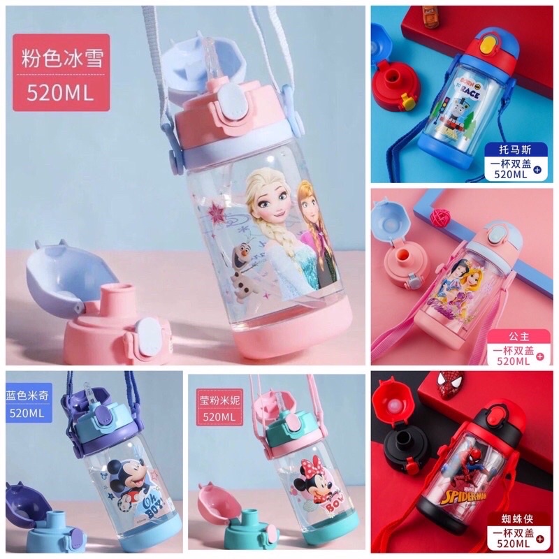 DISNEY Botol Minum Anak Unik /  ORIGINAL Disney water bottle Elsa Mickey donald Cars / Botol Minum Anak disney-3