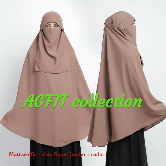 Jilbab wolpeach jumbo + niqab