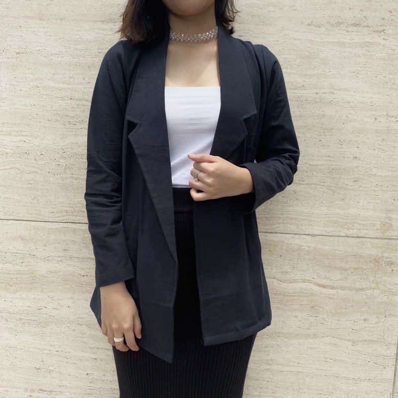 Blazer Linen Nancy Outer Atasan Wanita Model Korea Viral Kekinian