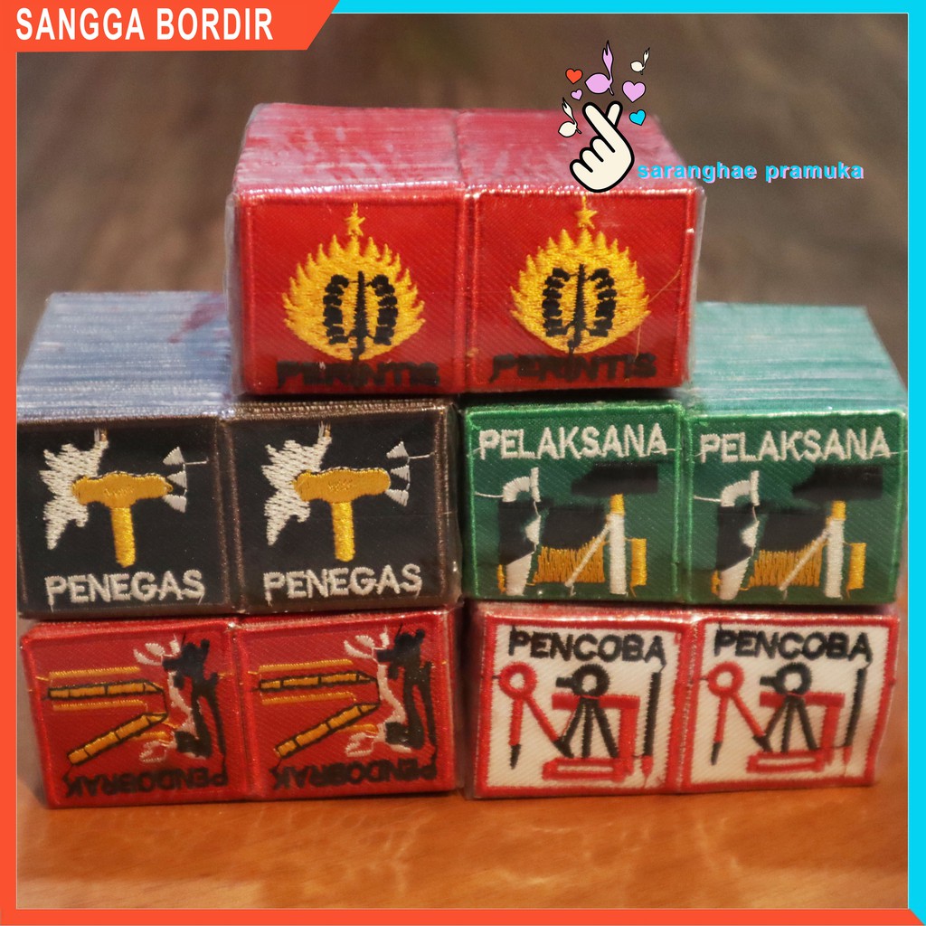 Bedge Sangga pramuka Bet Logo Sangga Bordir Penegas Pendobrak Perintis Pencoba Pelaksana