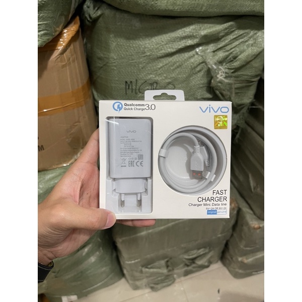 Charger Vivo Original Z1 Pro Batok Jumbo Support Fast Charging 3.0A Micro &amp; Type C PROMO SEN-AB