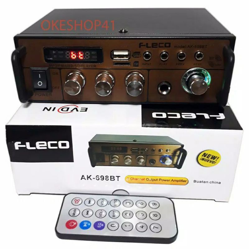 Amplifier FLECO F AK 698BT ( Bluetooth) Stereo Karaoke + Mp3 player + FM Radio ( Bluetooth /