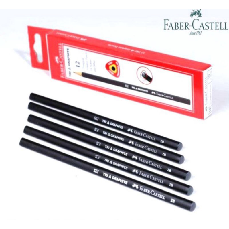 

Tri Graphite Pencil 2B Faber Castell / Pensil Segitiga Faber Castell 2B / Pensil Faber Castell segitiga 2B