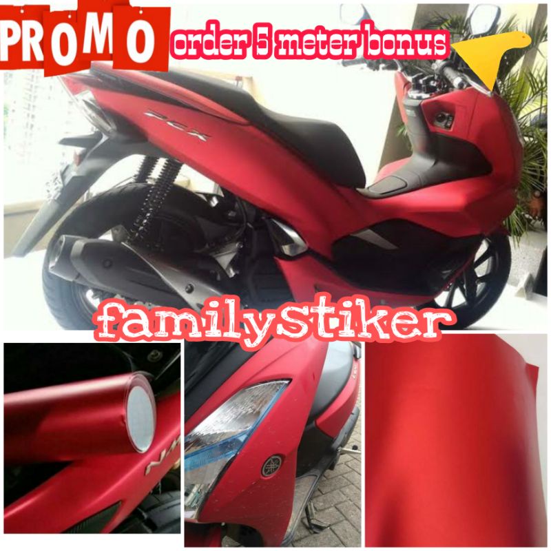 Skotlet Motor Warna Merah Doff / Merah Crom / Merah Metalik Stiker Skotlet Merah Crom Sekotlet Motor