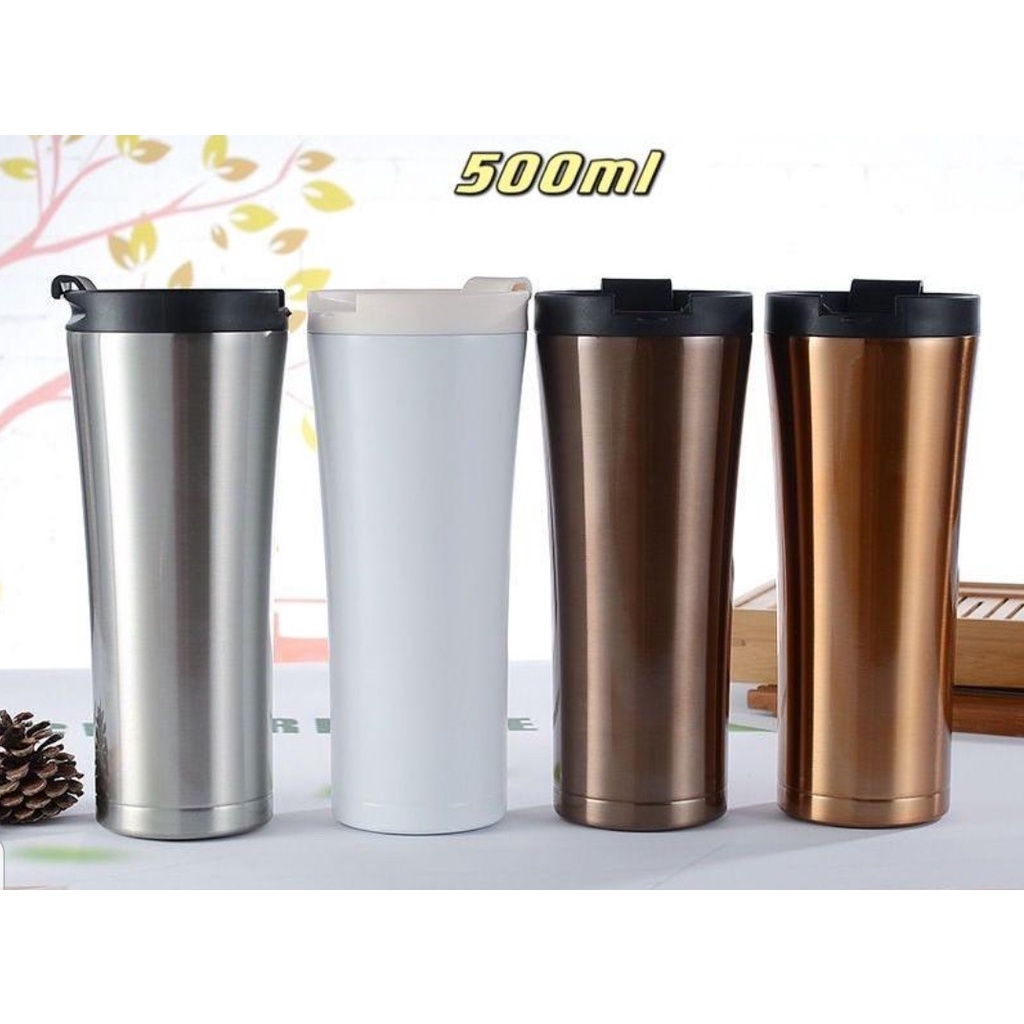 Termos stainless starbuck polos tumbler kopi coffee cup polos 500ml