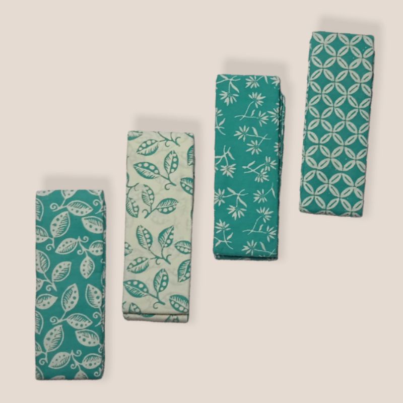 Kain Batik Cap Pekalongan Halus Tradisional Hijau Tosca Pastel