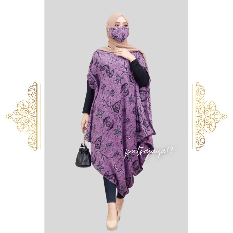 Baju Kondangan Wanita Kaftan Wanita Batik Jumbo Premium Modern WAHYU UNGU 11