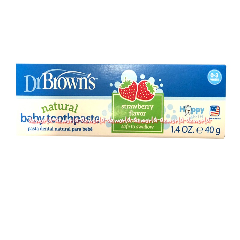 Dr Brown's 40gr Natural Baby Toothpaste Strawberry Flavour Odol Pasta Gigi Bayi Anak Dr Brown Browns