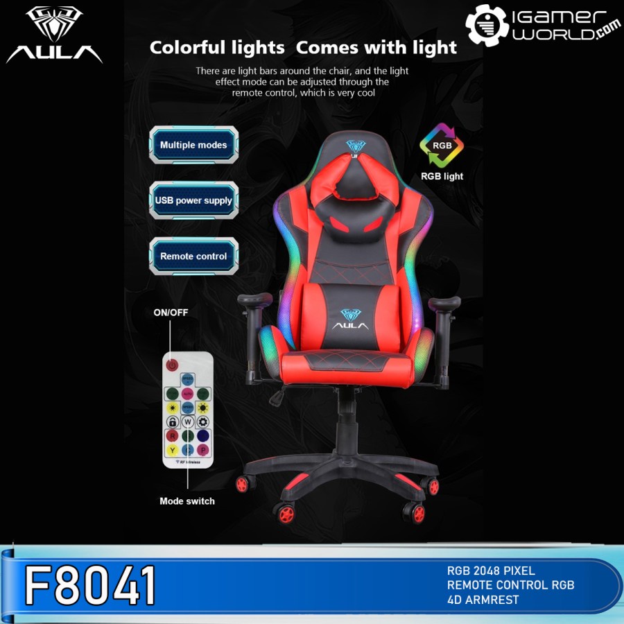 Aula F8041 Commander RGB Gaming Chair - Kursi Gaming